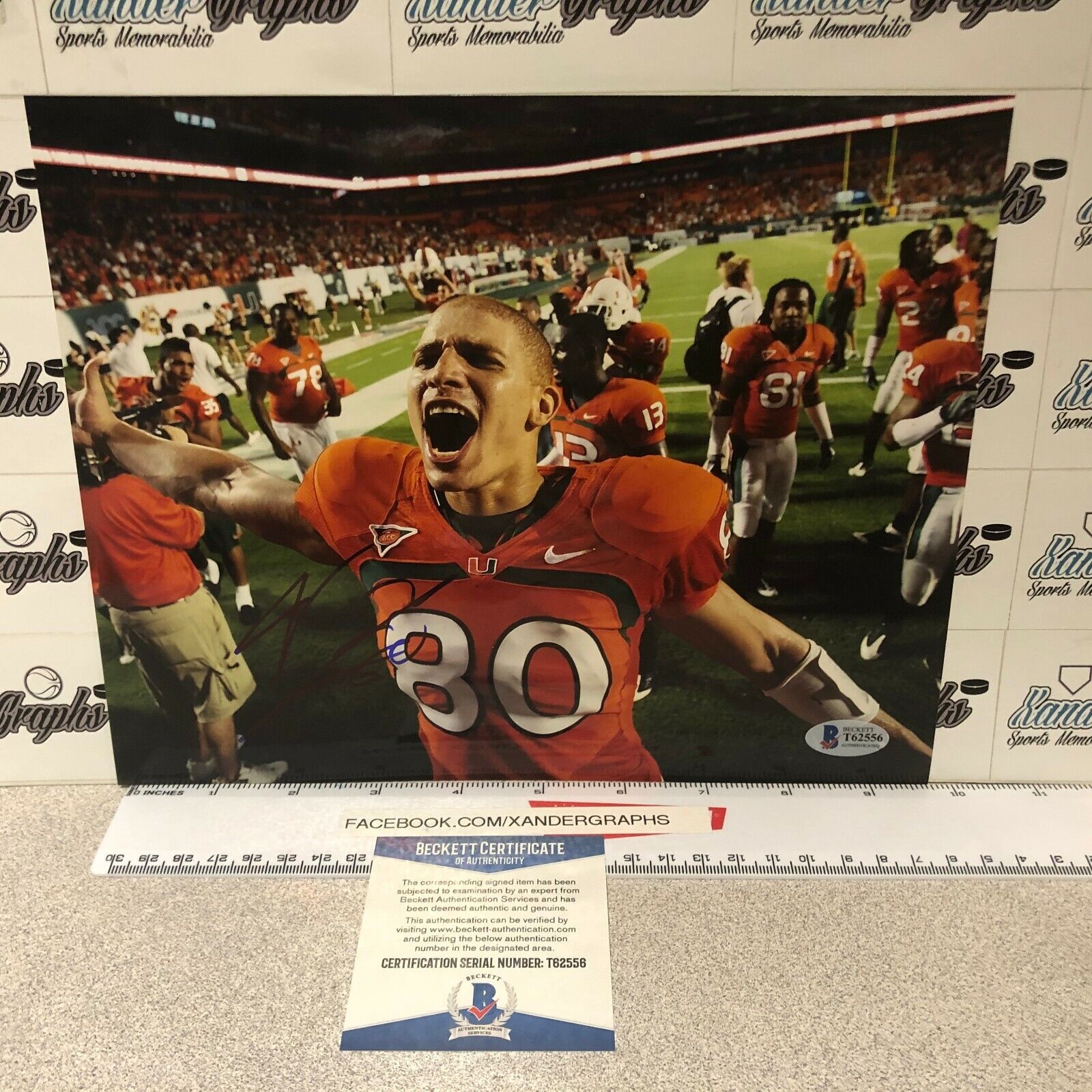 JIMMY GRAHAM MIAMI HURRICANES SIGNED AUTOGRAPHED 8X10 Photo Poster painting-BECKETT BAS COA