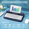 YUNZII ACTTO B303 Wireless Typewriter Keyboard, Bluetooth Connection, Cute Retro Aesthetic Design with Integrated Stand for Tablet, Phone, PC and Win/Mac/Android