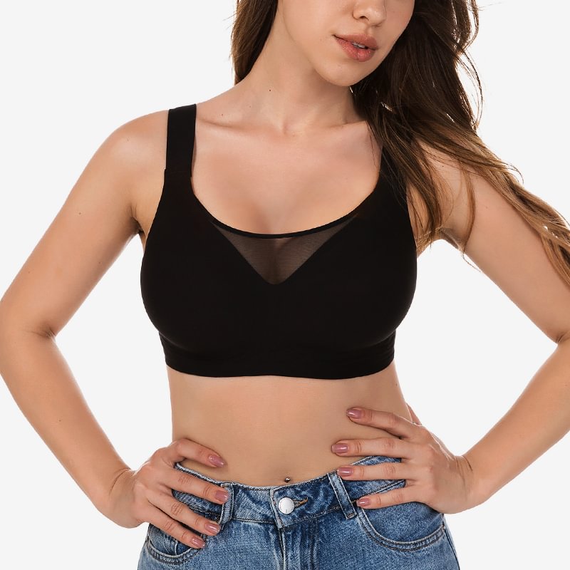 Brabalas  Comfortable Bra Up To DDD Cup Wireless Minimizer Stretch Push-up Bra