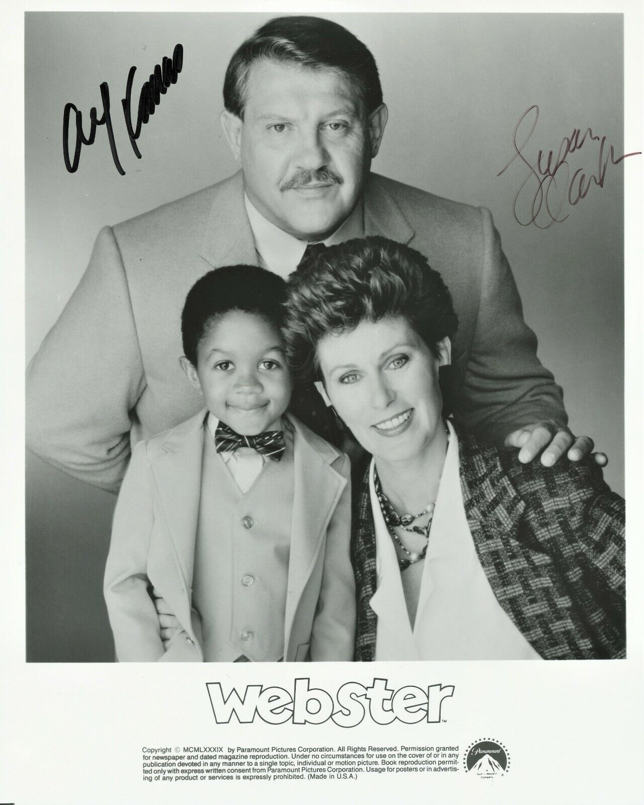 WEBSTER Cast Photo Poster painting Signed by ALEX KARRAS and SUSAN CLARK