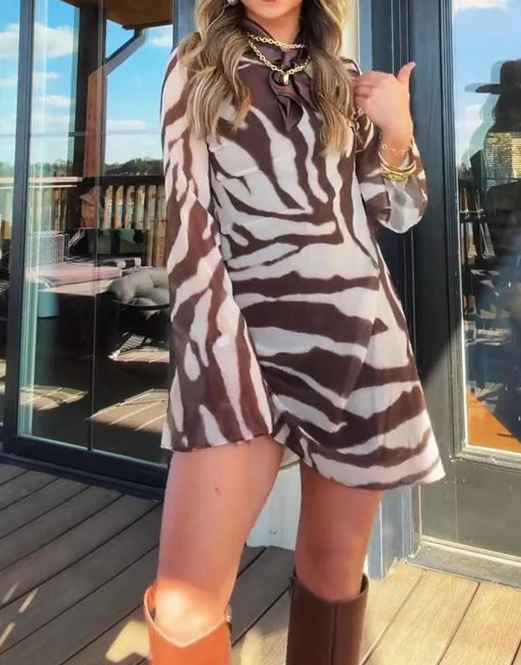 Zebra-Print Mini Dress