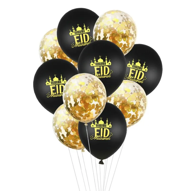 1Set EID MUBARAK Balloons Gold Silver Helium Confetti Ballon For Muslim EID Air Ball Ramadan Festival Party Decoration Supplies
