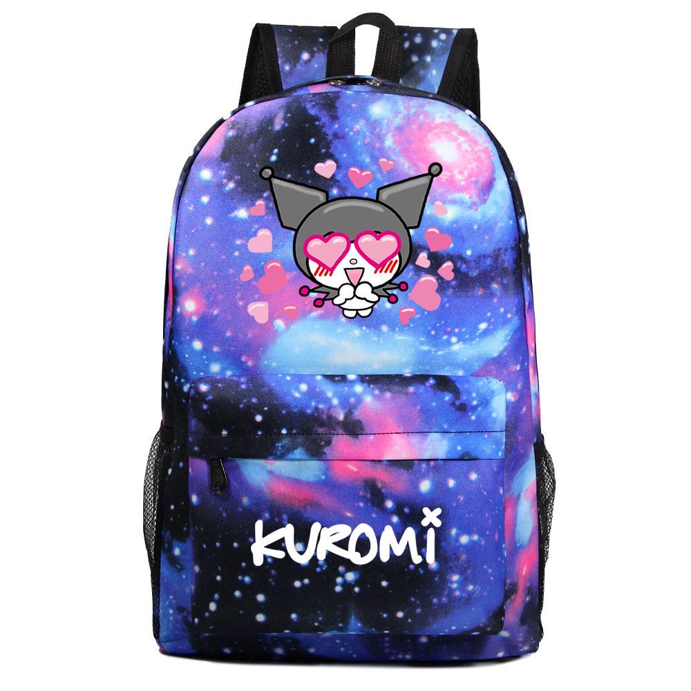 Mayoulove Kuromi Backpack with Adjustable Straps and Spacious Interior for School and Travel-Mayoulove