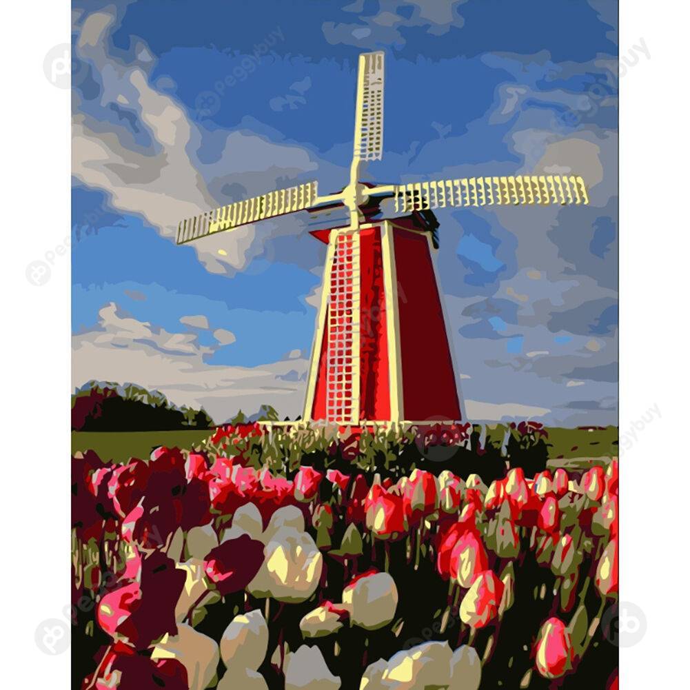 

30*40CM Paint By Numbers-Windmill, 501 Original