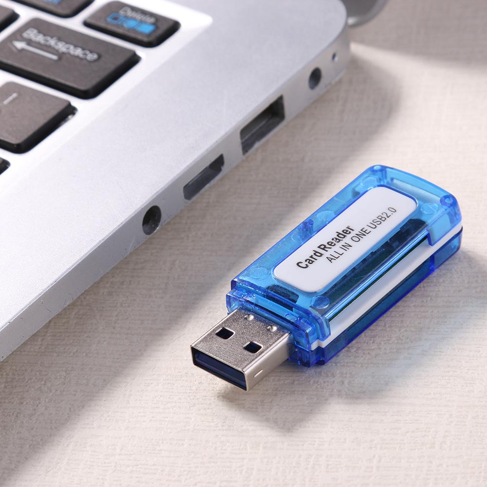 

4 in 1 Memory Card Reader USB 2.0 All in One Cardreader for Micro SD TF M2, 501 Original