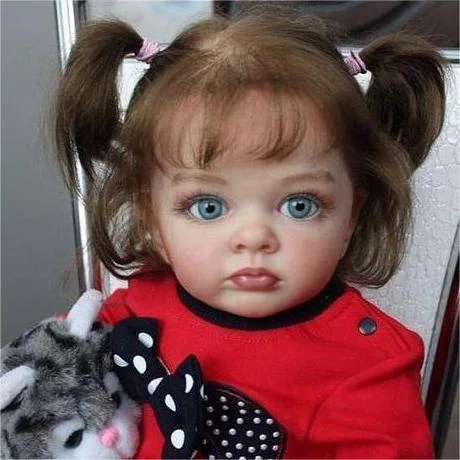 [Special Offer] 20 Inches Rox Realistic Reborn Baby Toddler Doll Girl with Brown Hair Best Gift Ideas with Heartbeat💖 & Sound🔊 Rebornartdoll® RSAW-Rebornartdoll®