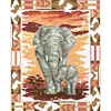 Elephants-Partial 9CT Stamped Cross Stitch Bead Embroidery 35*42cm