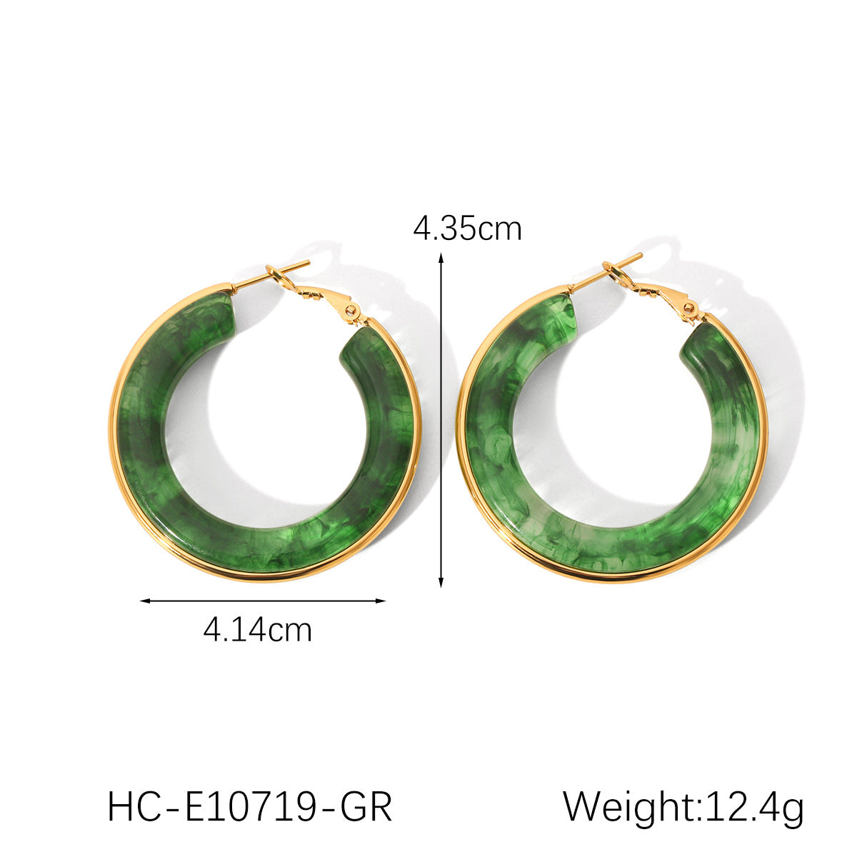 French Retro Style Stainless Steel Earrings Resin Earrings Female Earrings Niche Design