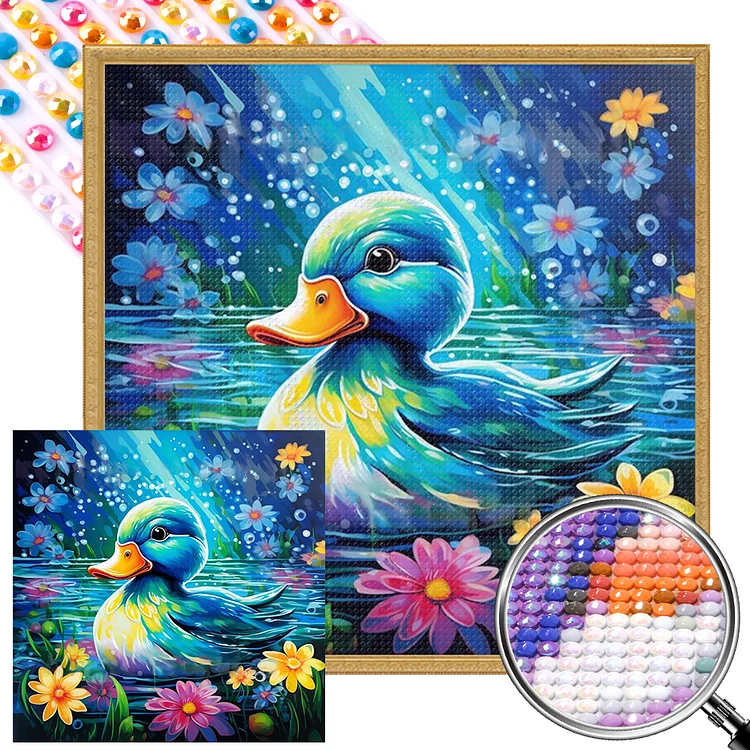 Colorful Little Duck 40*40CM (Canvas) Full AB Round Drill Diamond Painting gbfke