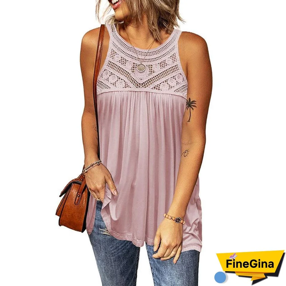 Sleeveless Lace Hollow Vest