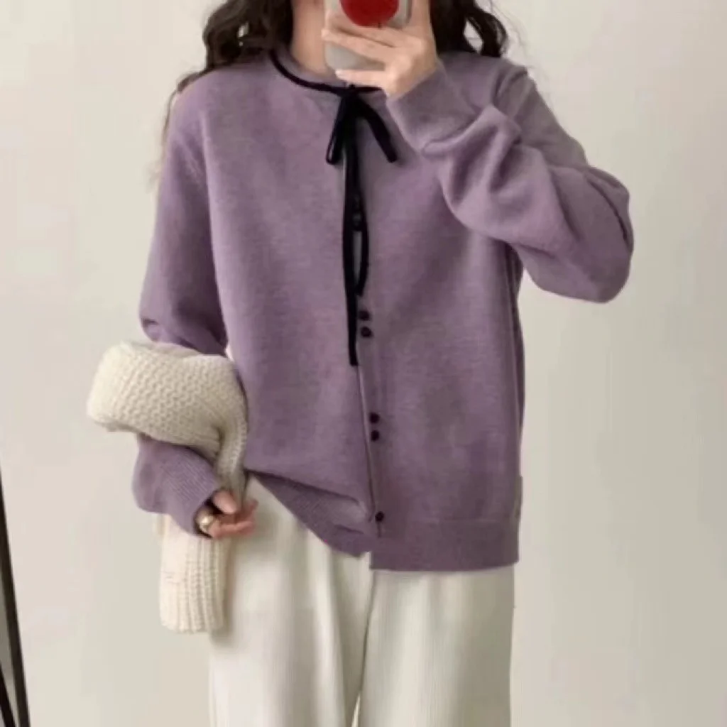 Chicfifth Sweater Women Winter Long Sleeve High Quality Autumn Vintage Top Knitted Cardigan