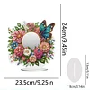 DIY Diamonds Painting Special Shaped Crystal Drill Crafts Mirror Desk Ornament Decor Kit(Flower Butterfly)