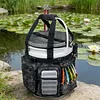 Fishing Bucket Organizer with Buckets Cover Ice Fishing Tackle Bag with Rod & Plier Holder Multi-Pockets for 5 Gallon Buckets Gear Accessories