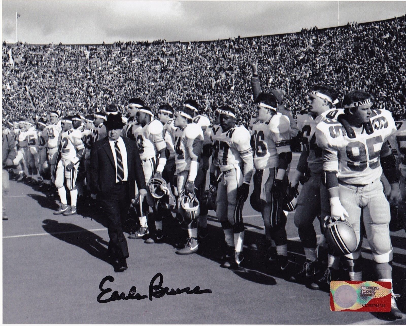 EARLE BRUCE OHIO STATE BUCKEYES ACTION SIGNED 8x10