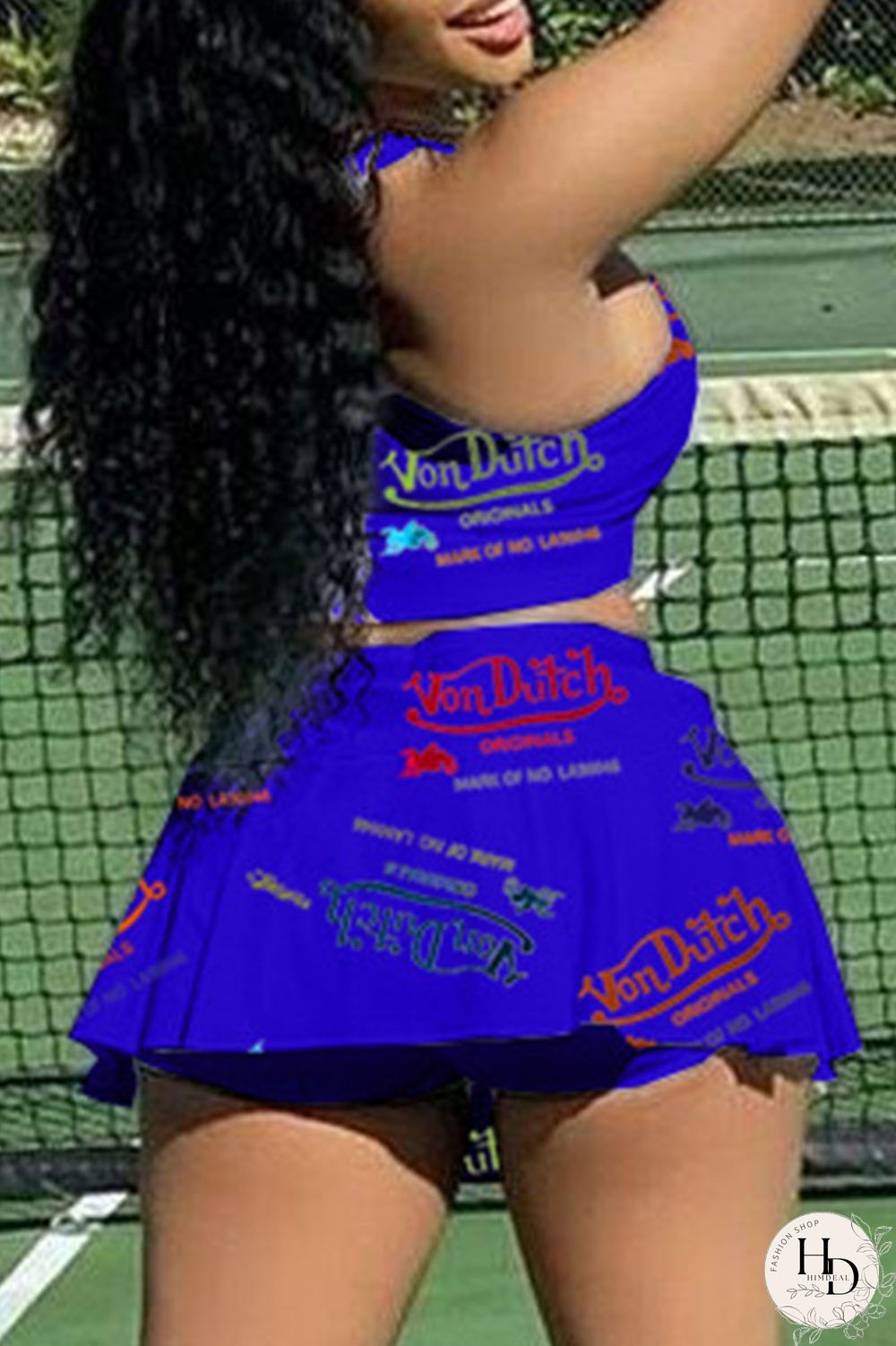 White Casual Letter Print Patchwork U Neck Sleeveless Two Pieces