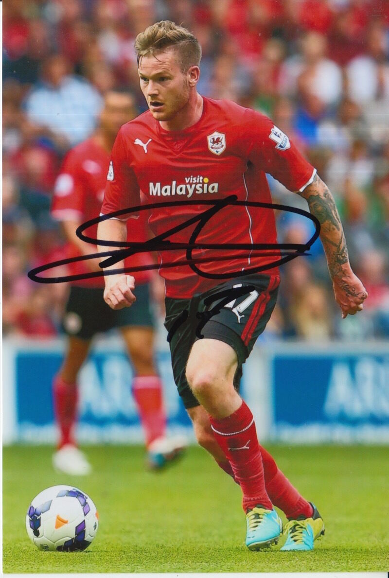 CARDIFF CITY HAND SIGNED ARON GUNNARSSON 6X4 Photo Poster painting 5.