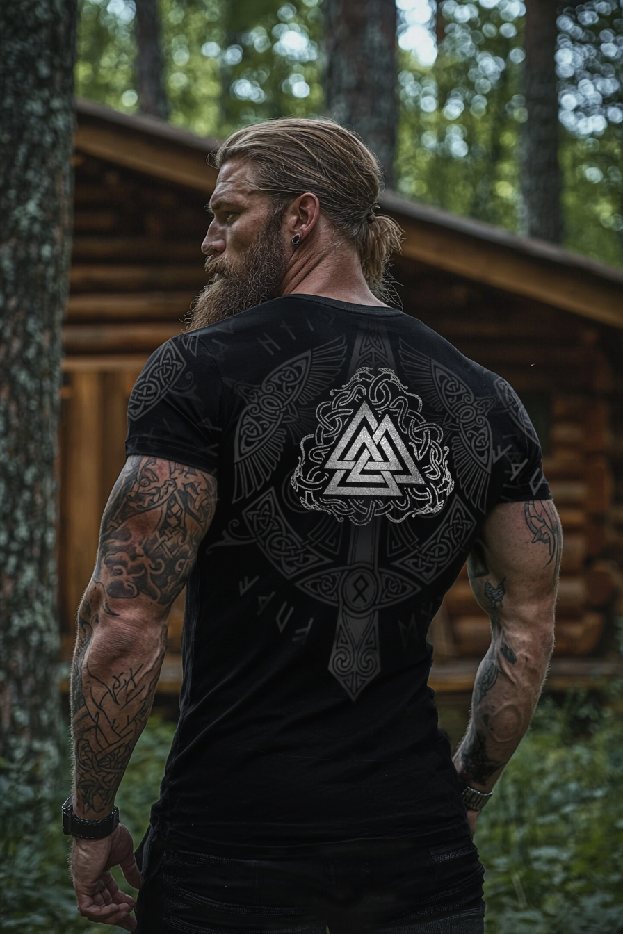 Viking Warrior Nordic Mythology Digital Printed T-shirt / Rvogue / Rvogue