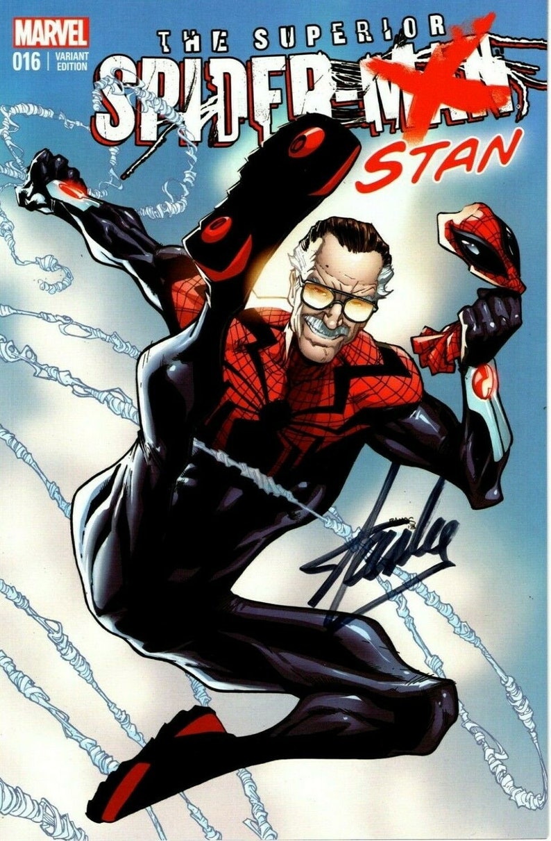 Stan lee signed the superior spider-man stan comic book beckett bas loa