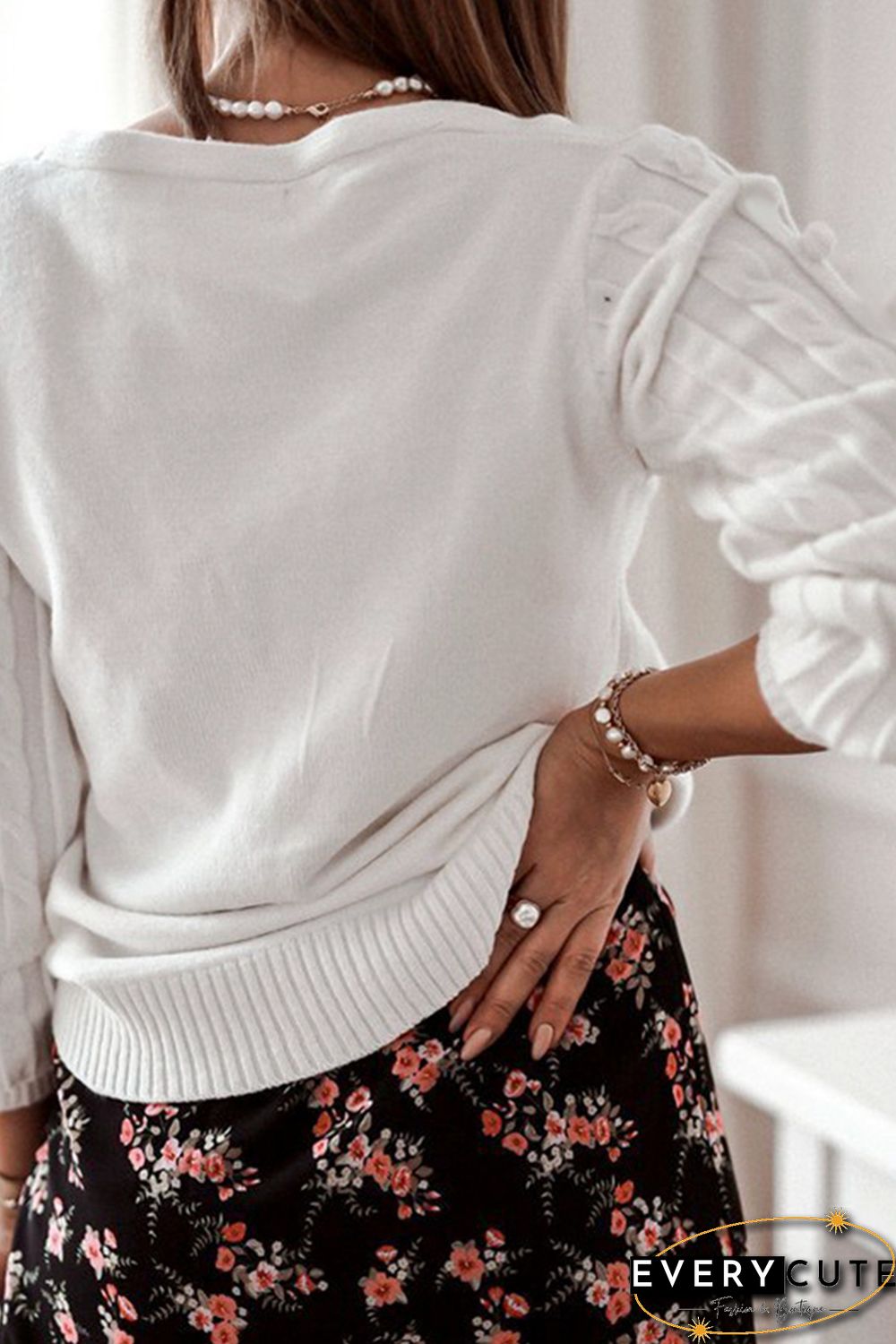 White Buttoned Cardigan