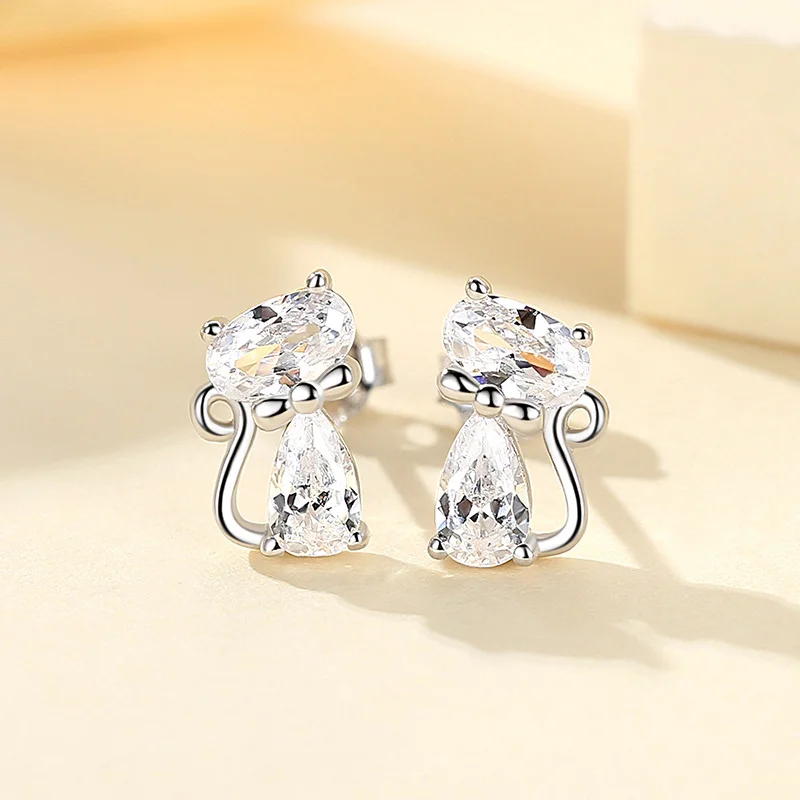 Crystal Cat Earrings