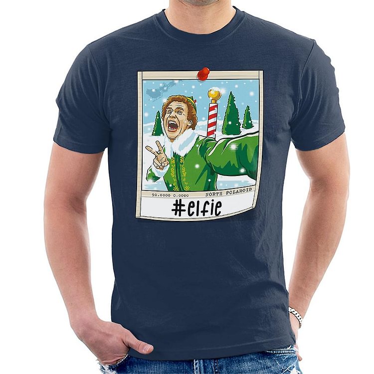 Elf Will Ferrell Selfie Christmas Polaroid Men's T-Shirt