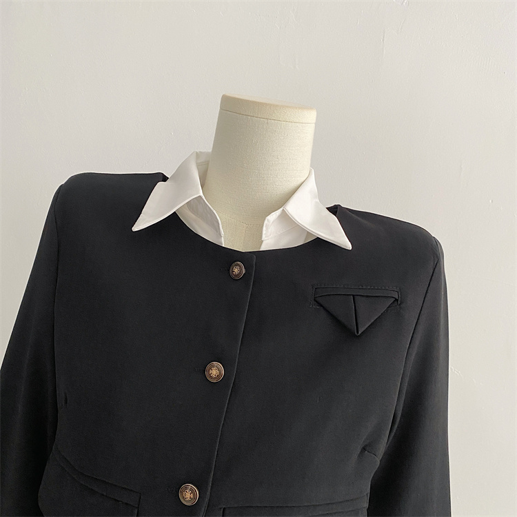 Y2K 3 Piece Set Women Cropped Coat + Long Sleeve Shirt + High Waist Halter Ruffles Mini Dress Korean Chic Fashion Sexy Outfits