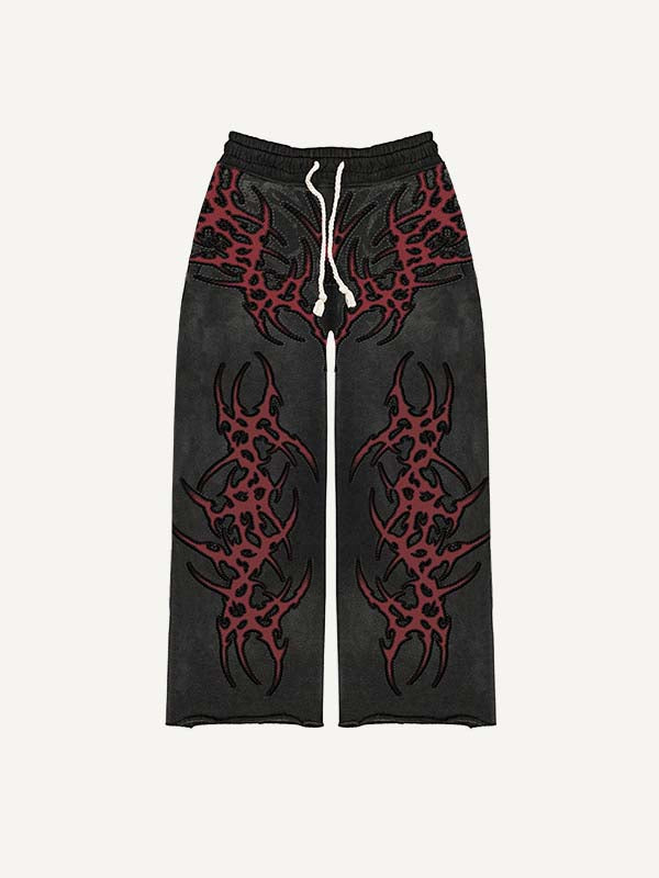Graphic Print Elastic Waist Pants