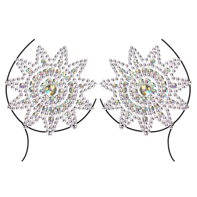 Billionm 2pcs/Pair Self Adhesive Nipple Cover Rhinestone Invisible Bra Pasties Diamond Sexy Women Paste Chest Stickers