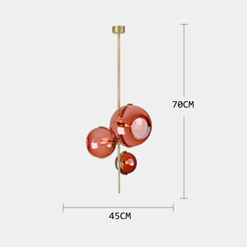 Modern Restaurant Red Glass Pendant Lights Nordic Creative Cafe Loft Barbershop Decoration Pendant Lamp dinning room hanglamp