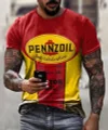 Mens Vintage Motor Pennzoil Oil Printed T-shirt
