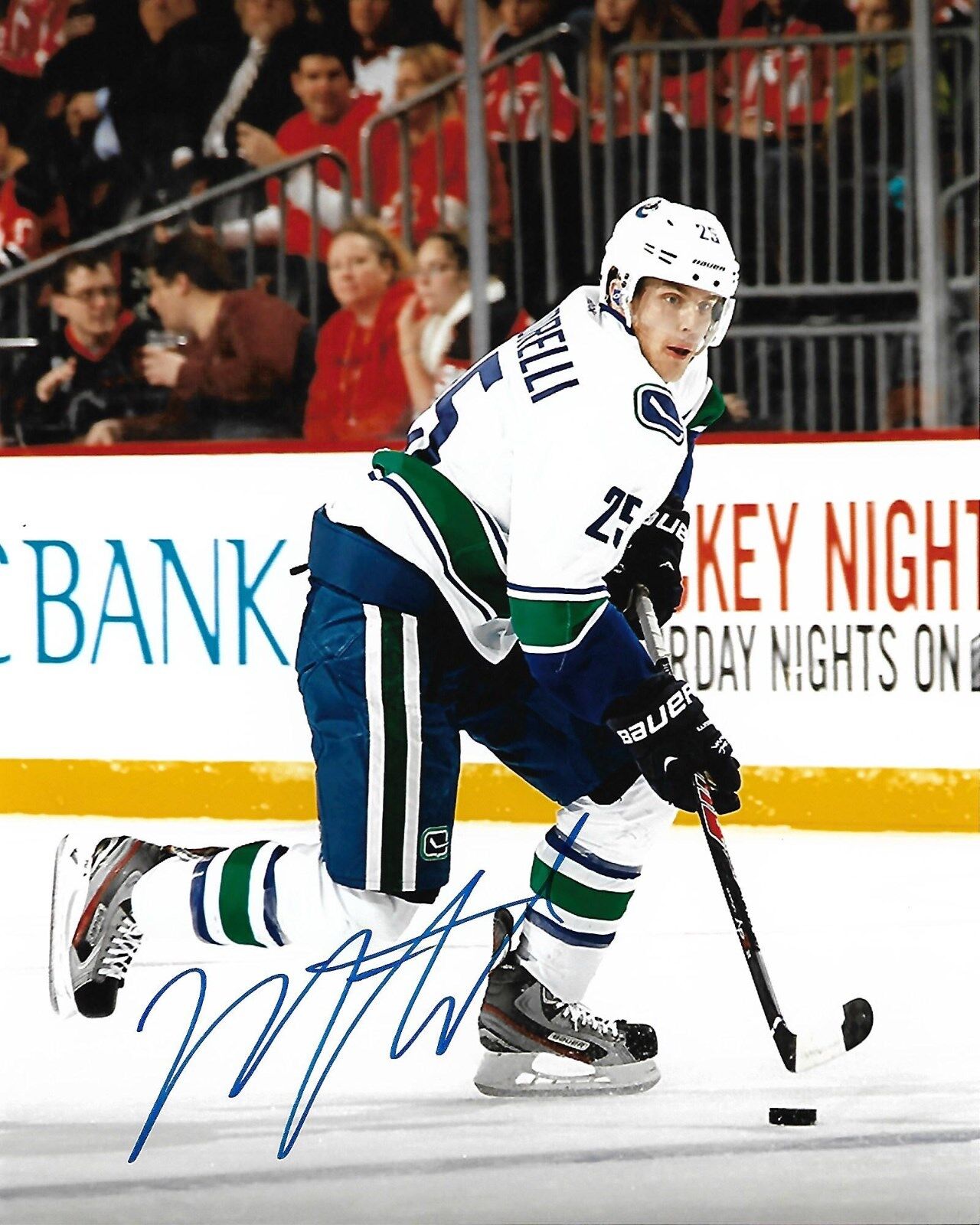 Mike Santorelli Signed 8×10 Photo Poster painting Vancouver Canucks Autographed COA D