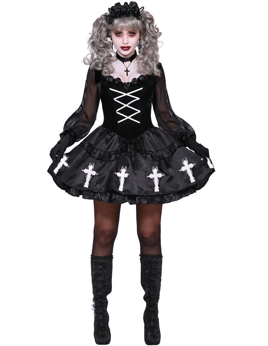 Halloween Costume Vampire Ghost Nun Plus Size Gothic Women Dress costume Novameme