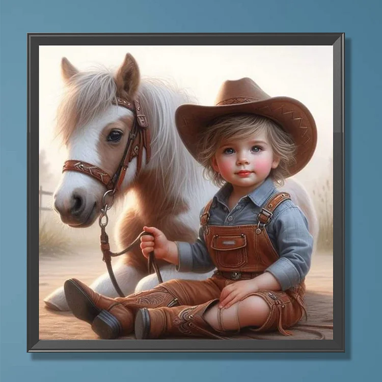 Little Girl With Horse Diamond Painting 