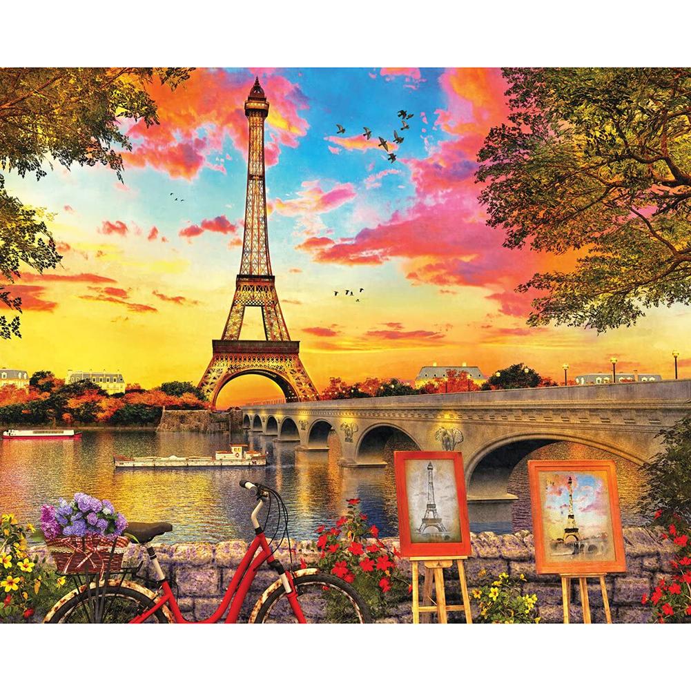 

30x40cm Round Drill Diamond Painting-Iron Tower, 501 Original