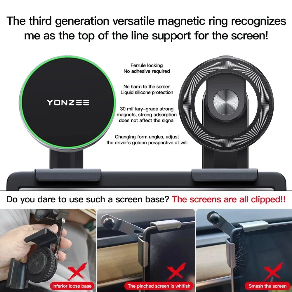 YONZEE Tesla Magnetic Rotatable Phone Holder For Tesla Model 3 Highland/Y