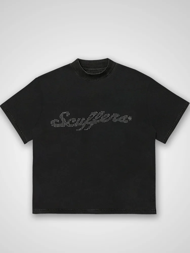 Dot Shaped Ripple Text T-shirt