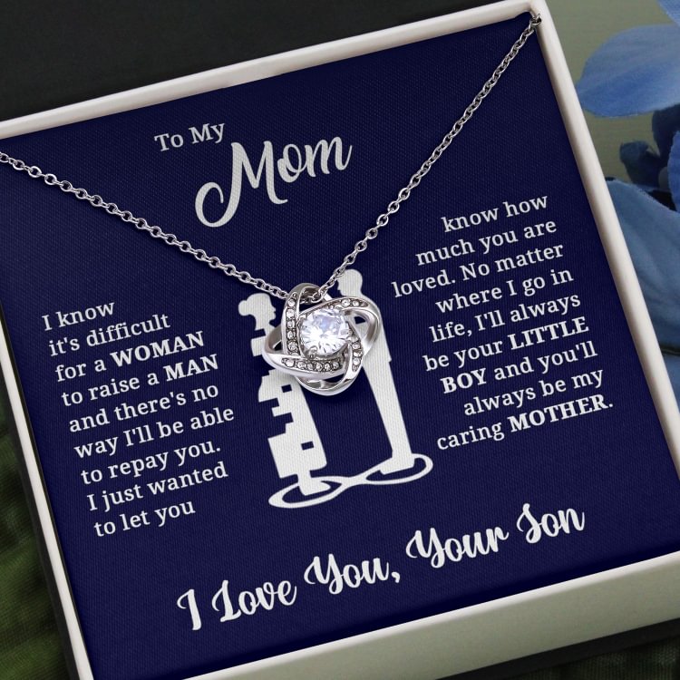 To My Mom Love Knot Necklace Gift Set