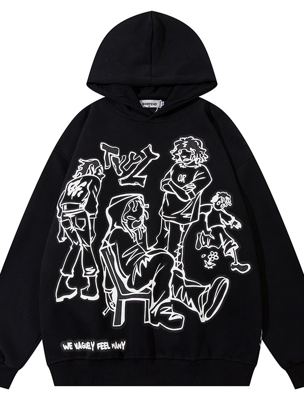 Statement Oversized Graphic Print Hoodie