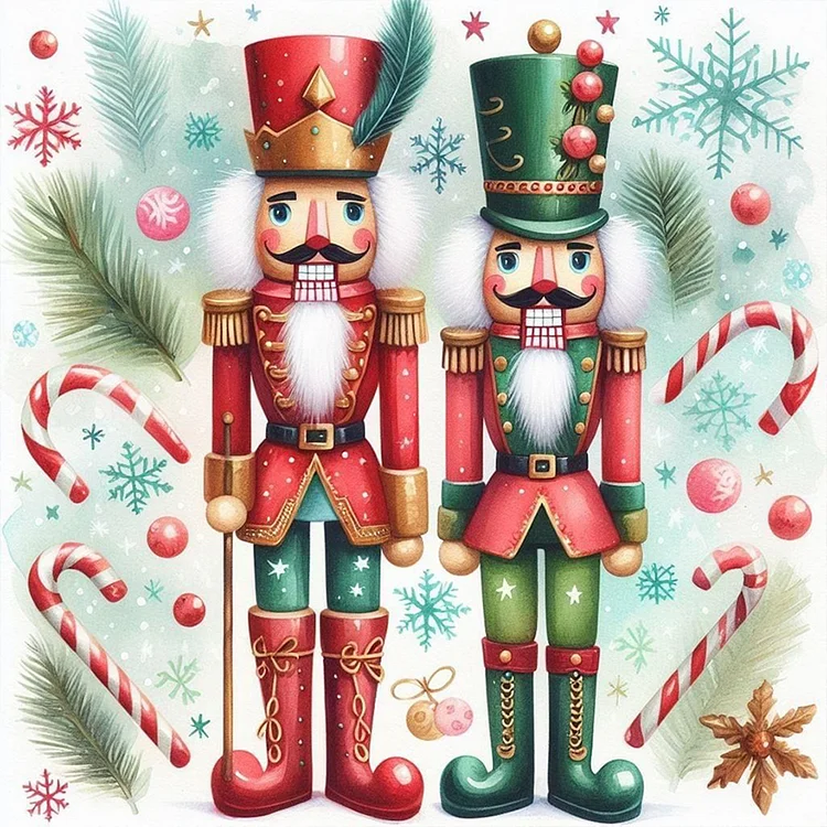 Nutcracker Christmas Candy 30*30CM (Canvas) Full Round Drill Diamond Painting gbfke