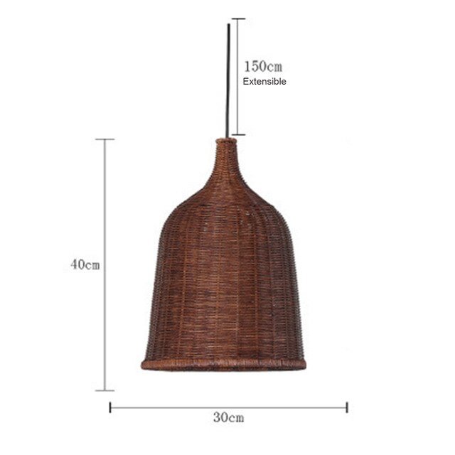 Hand Woven Rattan Pendant Light Japan Style Hanging Lamp E27 For Restaurant Bedroom Rustic Art Industrial Lamps Creative LED
