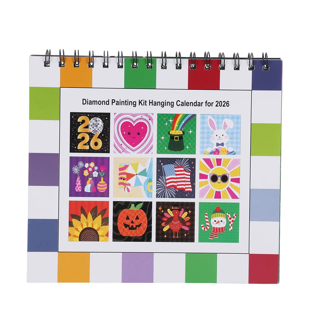 2026 Diamond Art Painting Calendar DIY Wall Calendar 12-Month Flip Wall Calendar