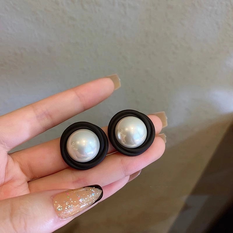 1 Pair IG Style Minimalist U Shape Geometric Flower Inlay Imitation Pearl Artificial Pearls Rhinestones Drop Earrings Ear Studs