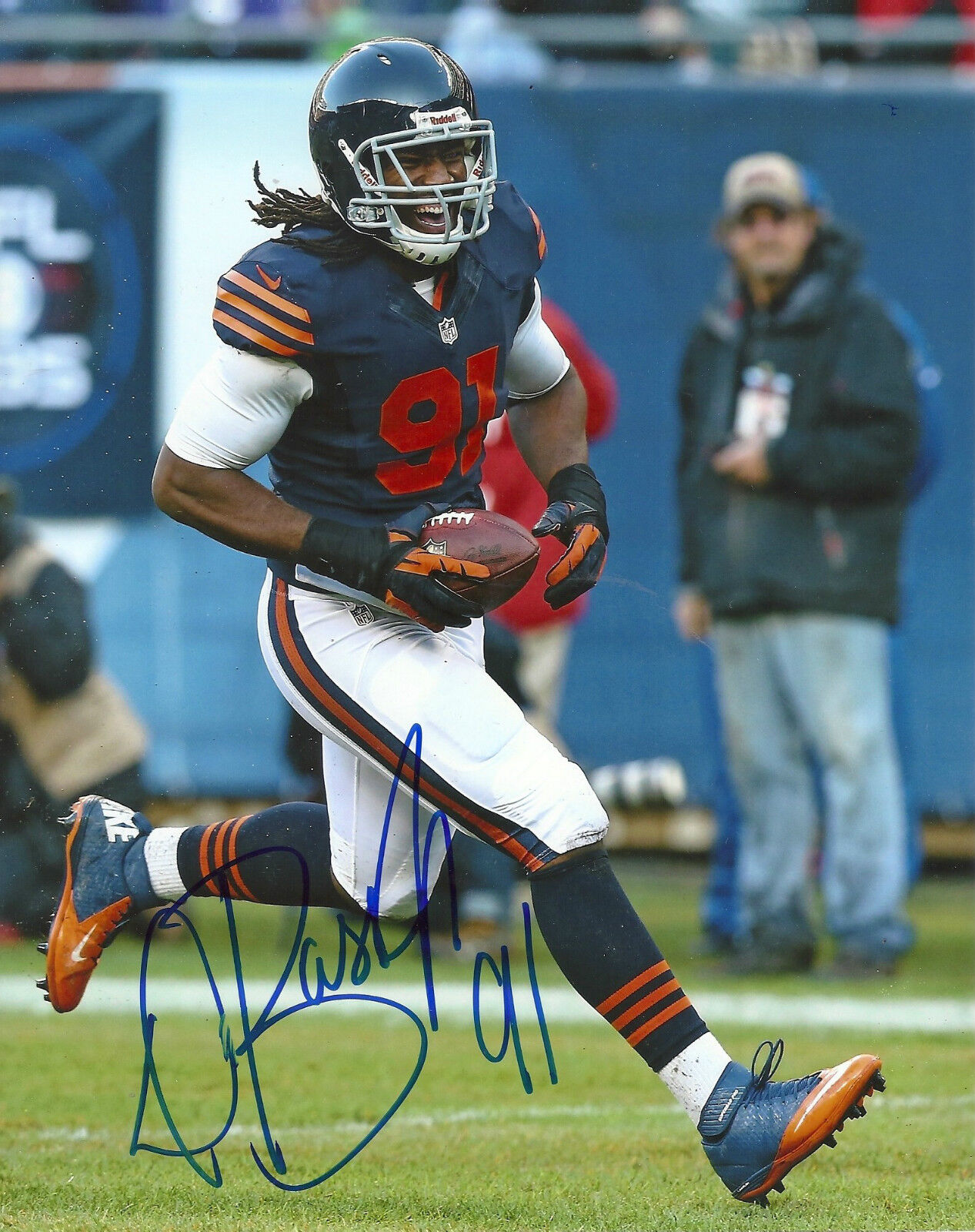 DAVID BASS 'CHICAGO BEARS' 2014 NFL SIGNED 8X10 PICTURE *COA 1