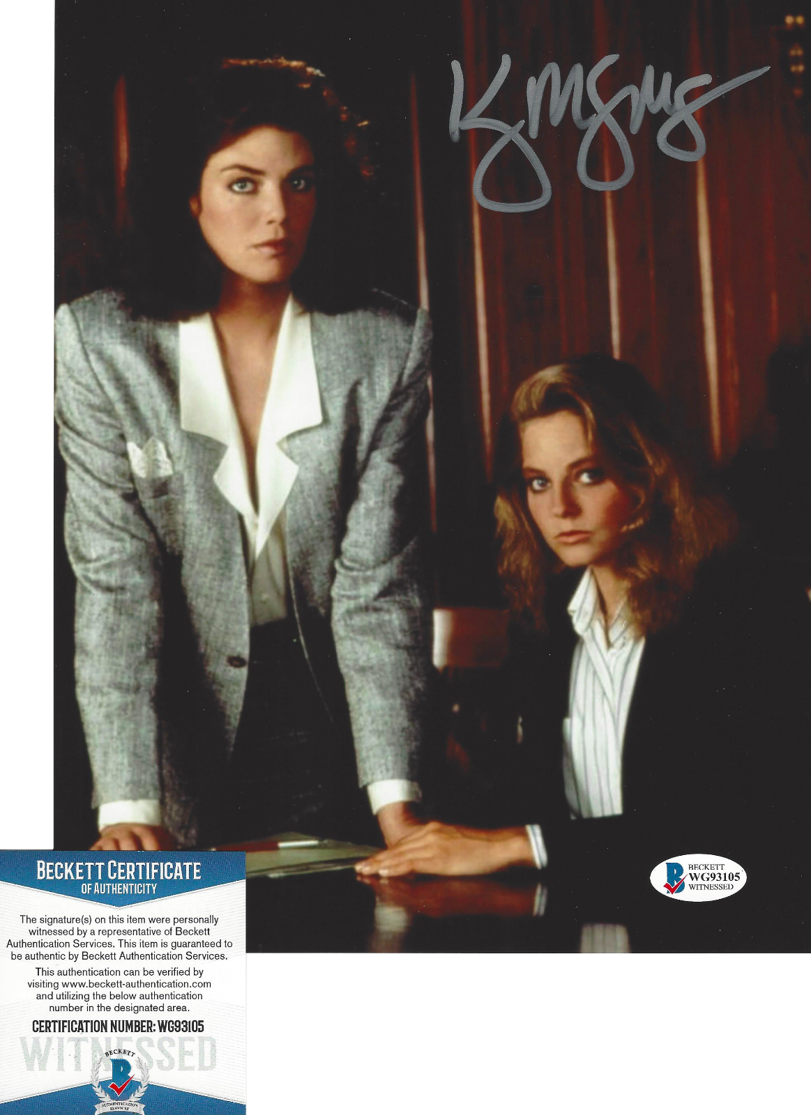 KELLY MCGILLIS SIGNED 'THE ACCUSED' 8x10 MOVIE Photo Poster painting B ACTRESS BECKETT COA BAS