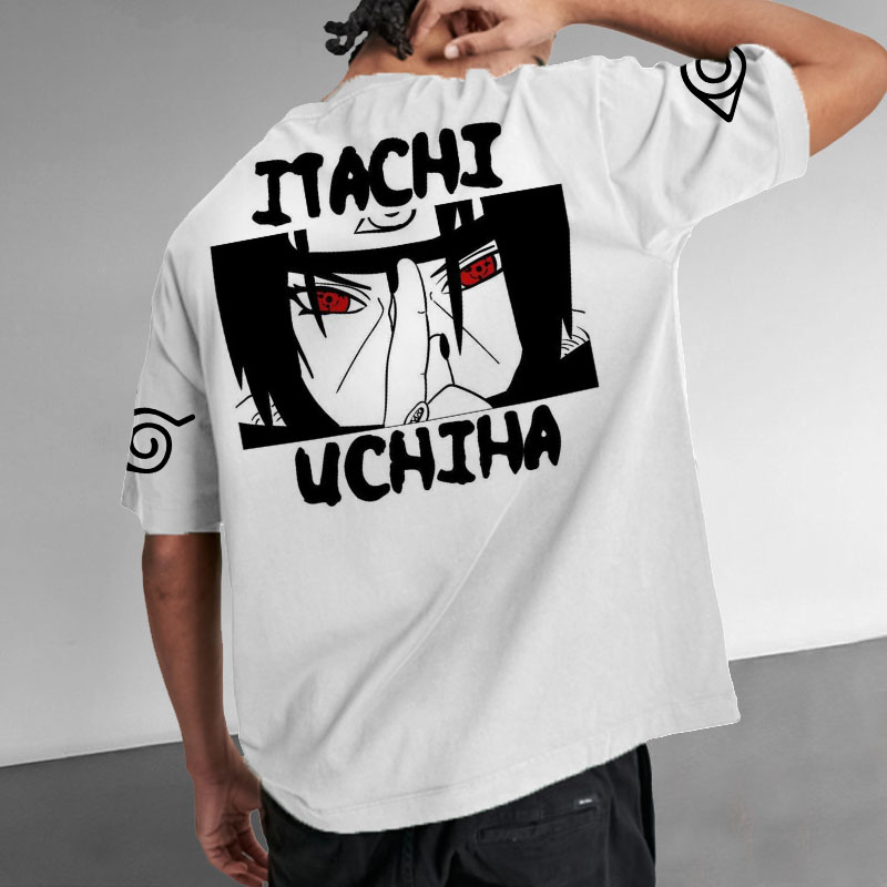 Men's T-Shirt Naruto Uchiha Itachi Anime Print Daily Crew Neck Short Sleeve Tee