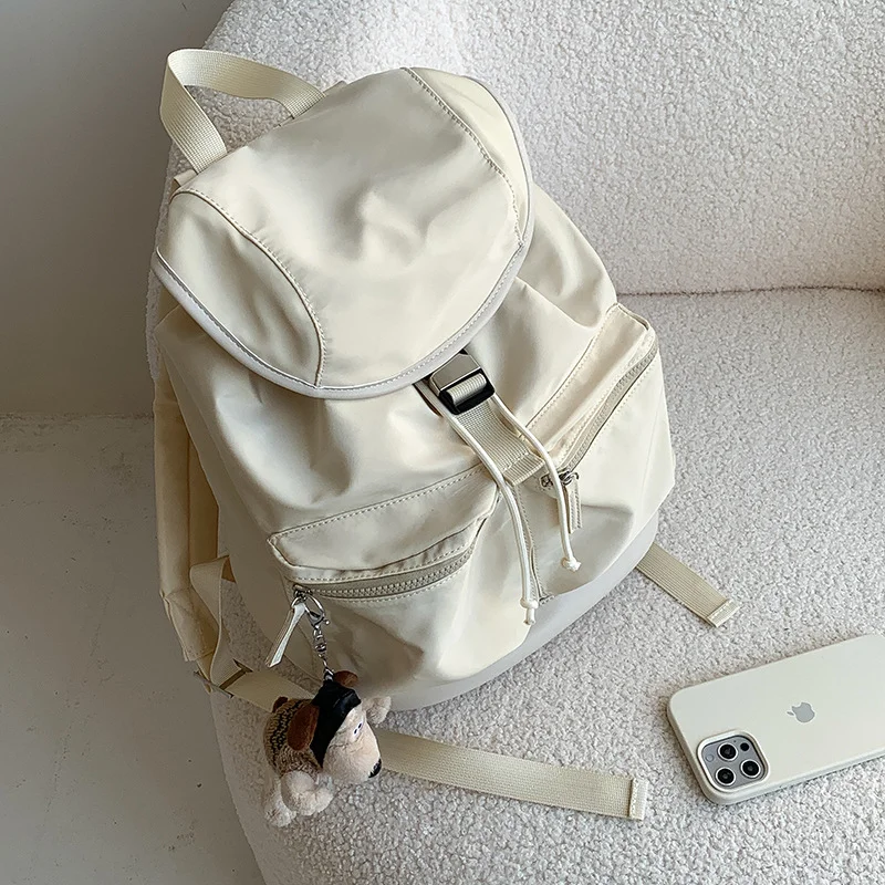 Mongw Mongw Sports Wind Contracted Nylon Backpack Lady Fashion New Waterproof Multi-Pocket College Student Travel Backpack