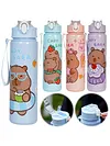 700ml Capybara Cute Water Cup with Straw & Handle Travel Water Bottle for Sports
