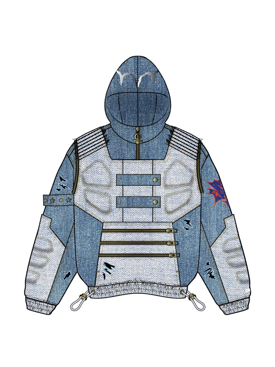 "DRAGON" Denim Hoodie