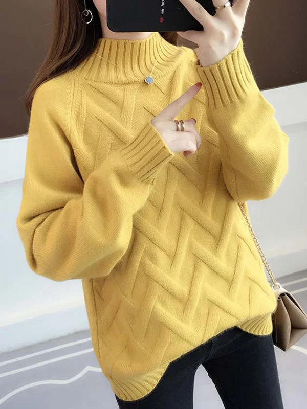 Women Long Sleeve Stand-up Collar Women Sweaters