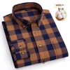 New Men's 100% Cotton Plaid Casual Long Sleeve Shirt